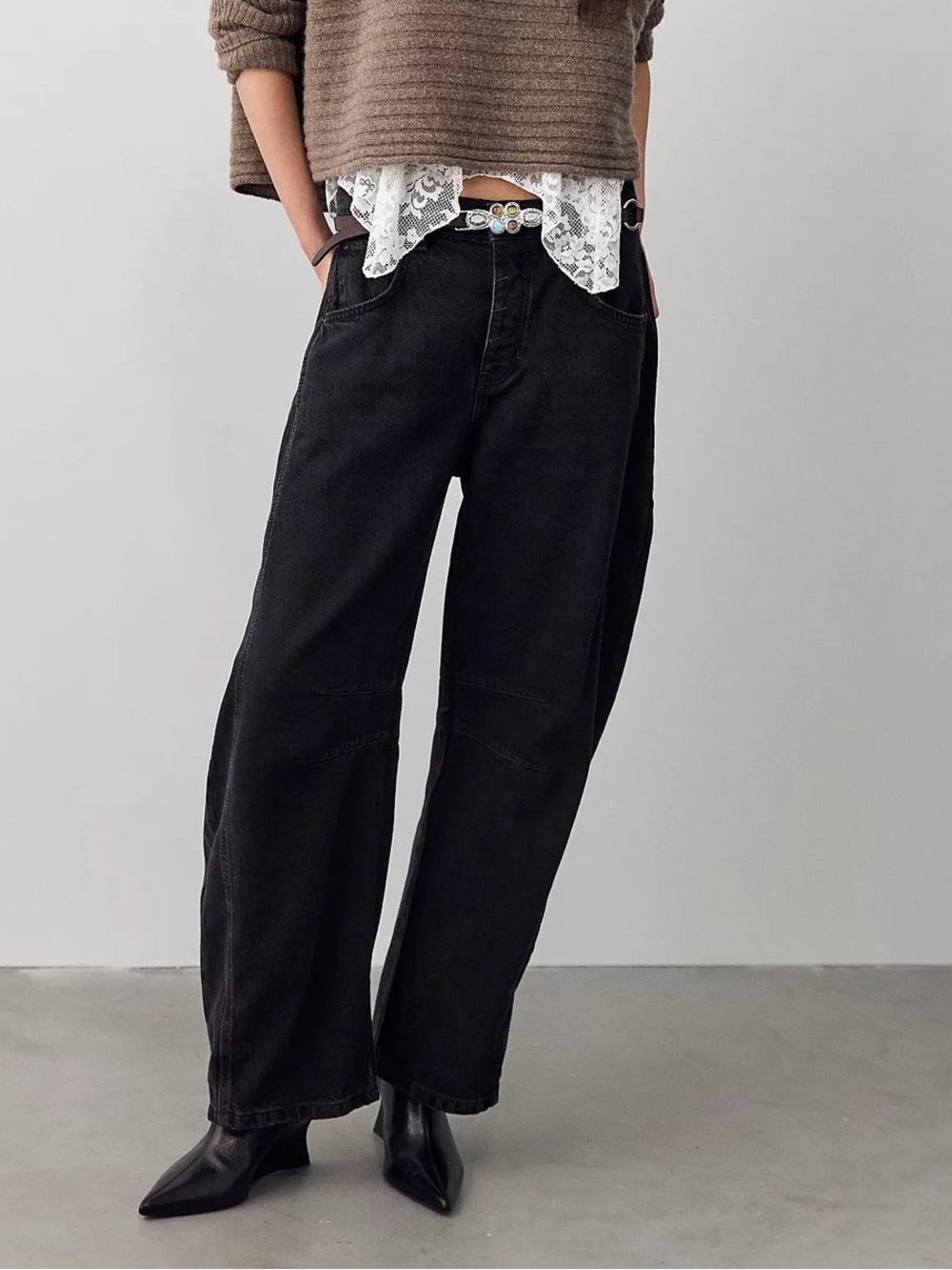 We The Free Lucky You Mid-Rise Barrel Jeans Free People